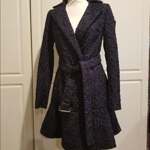 DVF NWT long coat floral lace
